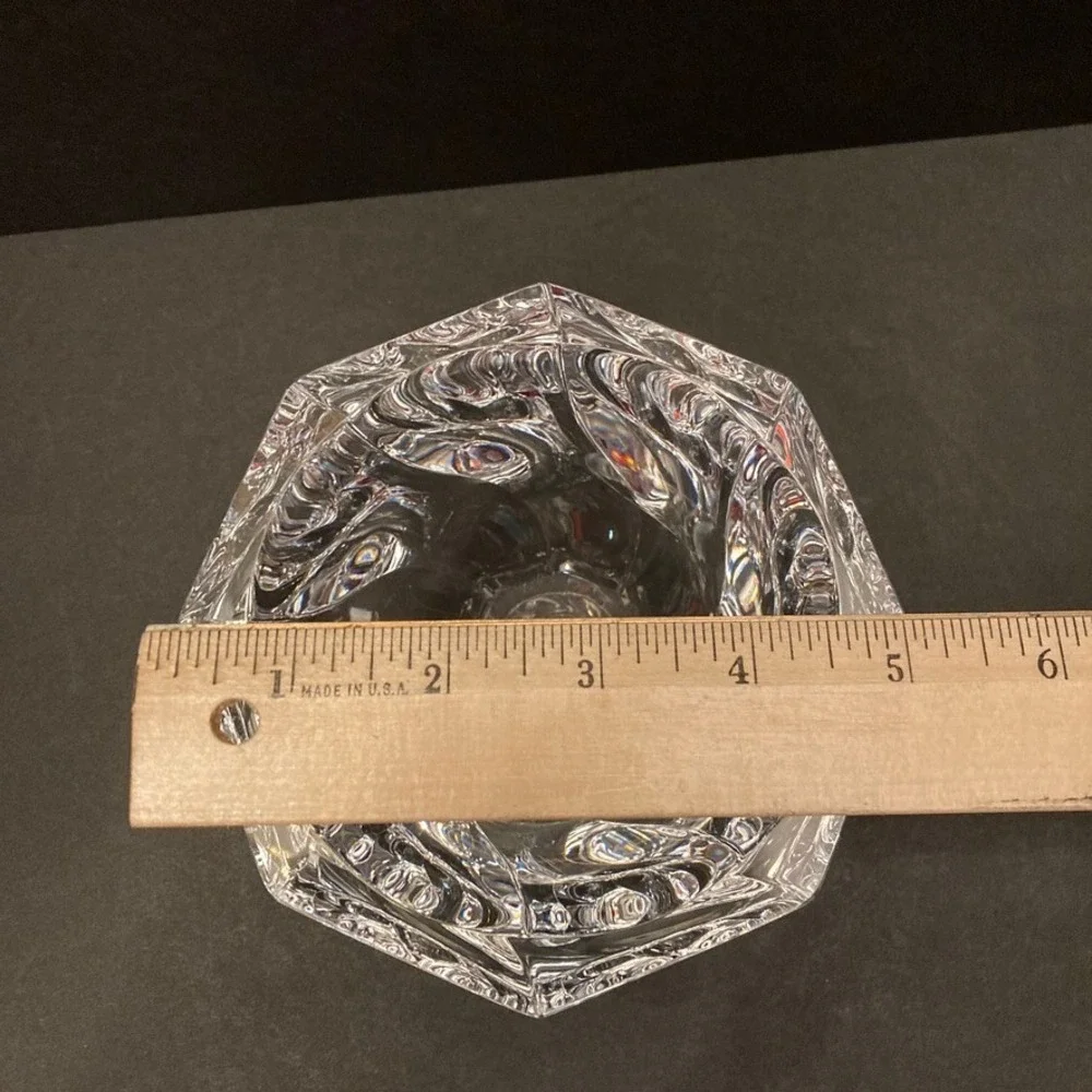 Orrefors Residence Crystal Bowl Swirl Heavy Unsigned 3.25